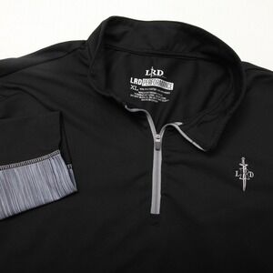 LRD Performance Pullover Mens XL Black Gray Quarter Zip Athletic Long Sleeve